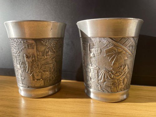 Becher stück rein zinn mit - becher,