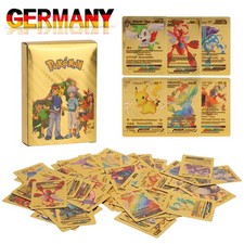 55 Stück Karten Pokemon Sammlung Bundle Metall Gold Mint Vmax GX Mega Pikachu