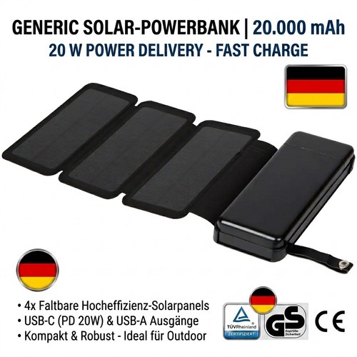 Solar powerbank 20000mah 20w - 20000mah,