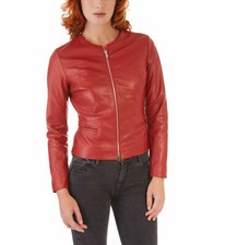 Sexy rote Damen Lederjacke