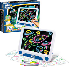Big Minds - Magische Led-Tafel | Schreibtafel Kinder 3 in 1 LED Maltafel Kinder 