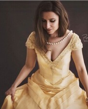 Abendkleid Ballkleid Theaterkleid- Goldgelb-Gr. 34- geschneidert- Gebraucht