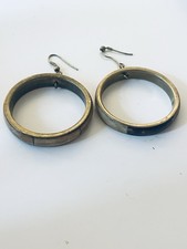 Seltene - Vintage - goldfarbene - Knochen - Creolen Ohrhänger 