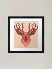 Hirsch gerahmter Kunstdruck