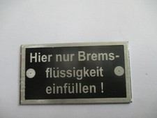 Typenschild Schild BMW R75 Krad Gespann Bremsflüssigkeit Wehrmacht WW 2.WK s66