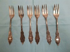 6 Kuchengabeln 90er Silber