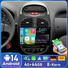 4G+64G Android 14 SWC Für Peugeot 206 2001-2008 Autoradio CarPlay 4G-LTE 8-Kern