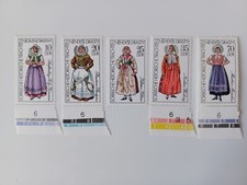 Briefmarken DDR 1977 Sorbische Historische Trachten Mi 2210-14
