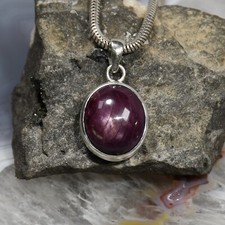 Stern Rubin Anhänger, 925er