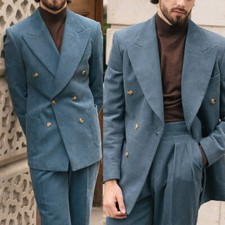 Herren-Cord-Anzug Blau