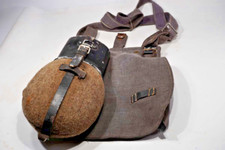 Wehrmacht Luftwaffe Brotbeutel & Riemen + Feldflasche mit Blechbecher  WWII