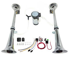 600DB Fanfare Hupe Druckluft Horn Nebelhorn Chrom mit Kompressor 12V Bus PKW LKW