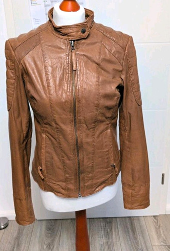 Mustang damen lederjacke braun - mustang,