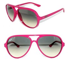 Ray Ban SONNENBRILLE PINK BLAU GRAU RB 4125 758/32 CATS 5000 DAMEN 4150 ETUI