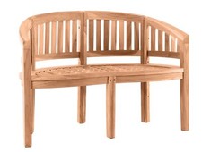 Gartensitzbank in Bananenform 2-Sitzer Teak 120 cm Gartenbank Teakbank Sitz Bank