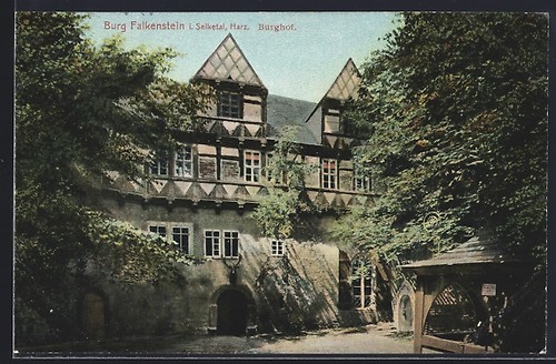 Ansichtskarte burg falkenstein - ansichtskarte,