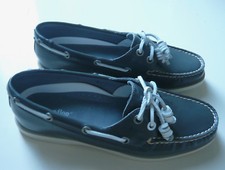 flip flop Schuhe Damen Leder grau weiss Gr. 38 Lackleder Bootsschuhe