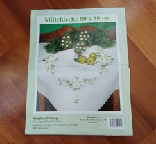 Stickset DIY Tischdecke,  Mitteldecke, ca. 80 x 80 cm, zum  fertig sticken