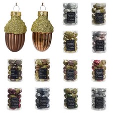 12 Weihnachtskugeln 4cm Glas Christbaumkugeln Christbaumschmuck Eicheln klein