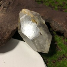 Großer En-Hydro Schallplattenhalter Herkimer Diamant Kristall Quarz Heilung 143g 7,7cm