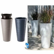 Blumenkübel mit Einsatz Slim Blumenkübel Pflanzkübel Pflanzgefäß 3D Effekt