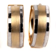 moderne Amor Creolen 585 Gold Clipcreolen Ohrringe poliert mattiert