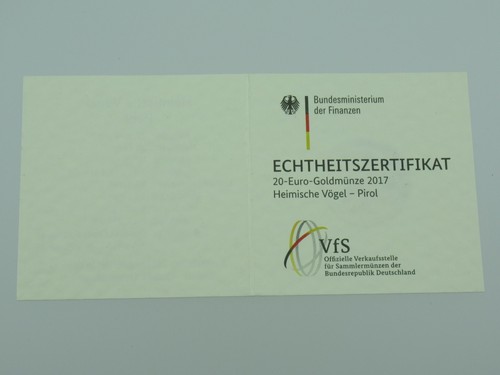 Euro goldmünze 2017 - 20,