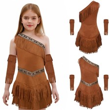 DE Damen Pocahontas Indianer Kostüm Indianer Wild Party Cosplay Kostüm Halloween