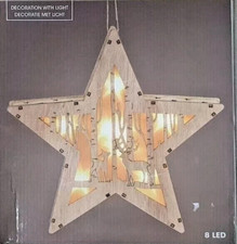 Holzstern beleuchtet 8 LED