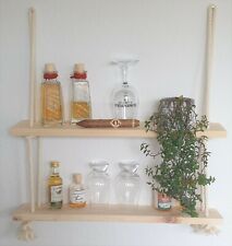 2er Paletten Regal Hängeregal Holzregal Board Wandregal Gewürze Blumen natur