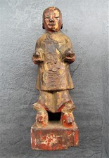 Buddha Mönch Gelehrter China   Alte Figur  Holz geschnitzt