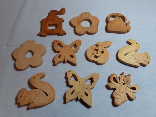 10x holzfiguren blume - 10x,