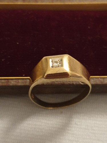 Gold herrenring mit - herrenring, (vintage)