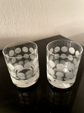 60/70-er: INGRID GLAS POLKA DOTS   2x Tumbler Whiskey Gläser Cocktail VINTAGE