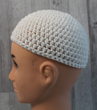 Herren Mütze Mütze im DJ Ötzi Styl, gehäkelte Mütze, Kippa, ohrfrei, Handarbeit