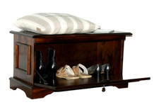 Massivholz Truhe Sitztruhe