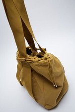 ZARA Umhänge Tasche senf ocker Shopper Leinen Hippie Boho Vintage Lagen XL