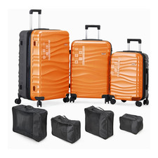 Hartschalenkofferset 7tlg Orange Koffer Reisekoffer Trolley RK-367000 DMS