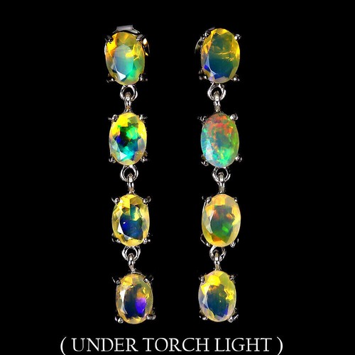 Feuer opal 7x5mm ohrstecker - opal,