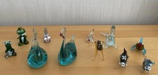 Glasfiguren Sammlung Tiere: Schwäne, Fische, Reh, Drachen, Schwein, Katze, Kroko
