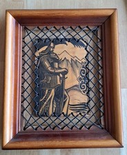 Leder Bild, geschnürt, Manas