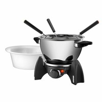 UNOLD FONDUE-SET 48615 6 Person(en) 800 l Schwarz Edelstahl Weiß Rund Drehr ~D~