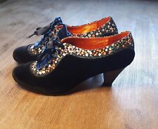 Pumps Schnürpumps Samt schwarz blau Blumen Poetic Licence 40 braun Absatz 5 cm