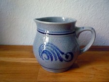 Milch Kanne, Milchkanne, Wasser Krug, Saftkrug, Karaffe - blau grau Keramik