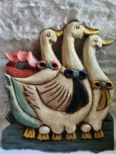 GÄNSE HOLZ COLORIERT DEKO