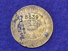 KÖNIGLICH SÄCHSISCHE STAATSEISENBAHN K.S.ST.E. BAHNPOLIZEI DIENSTMARKE BIS 1918