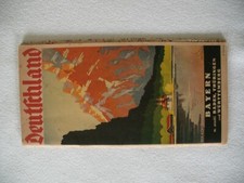 große Straßenkarte 3.Reich Bayern 1938 mit viel Werbung, Beschreibung beachten!