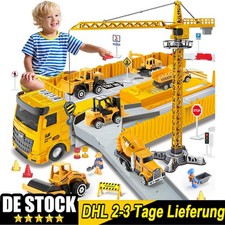 Baustellenfahrzeuge Kinder Kran LKW Bagger Truck Spielzeug mit Musik & Lichter