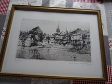 Bad Kreuznach Original Radierung Prof. Paul Geissler Klein Venedig