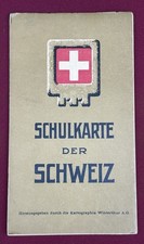 Alte Schulkarte der Schweiz Landkarte Topograph - Kartographia Winterthur A.G.
